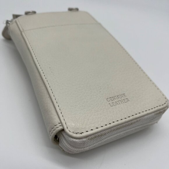 Giani Bernini White Softy Leather Tech Crossbody Bag - Picture 7 of 12